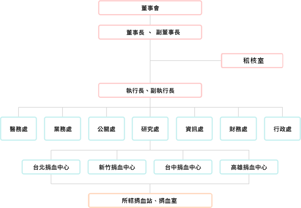 圖為血液基金會組織架構圖